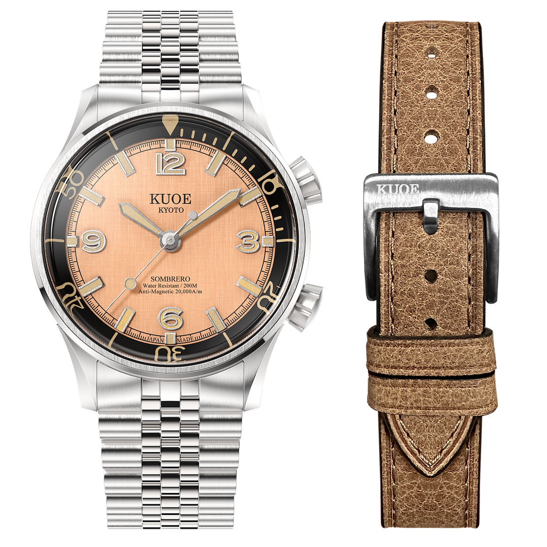 SOMBRERO 90-011 - Salmon Pink Linen Textured Dial