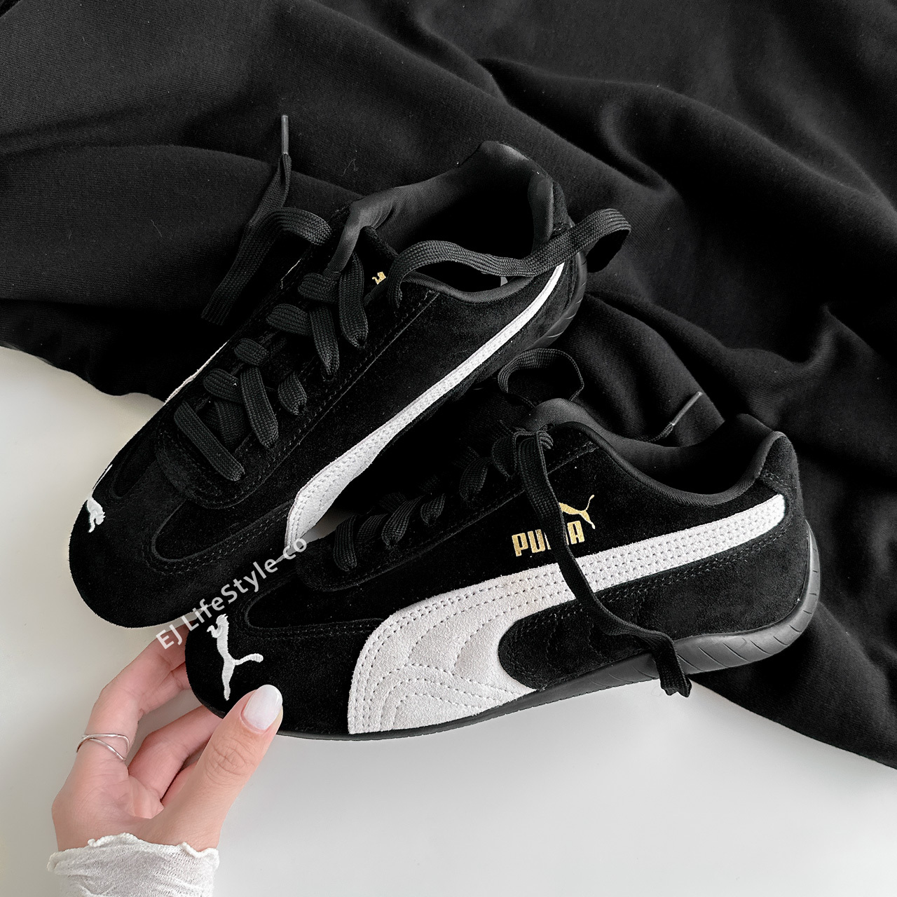 PUMA SPEEDCAT OG 黑白 賽車鞋 復古 Rosé 朴彩英代言同款 男女鞋 398846-01 / 現+調