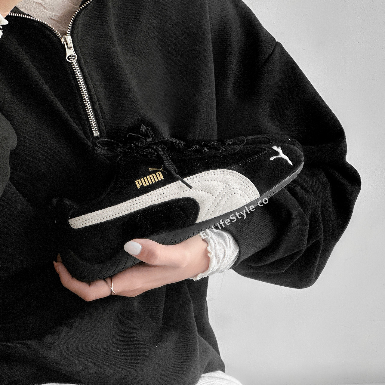 PUMA SPEEDCAT OG 黑白 賽車鞋 復古 Rosé 朴彩英代言同款 男女鞋 398846-01 / 現+調