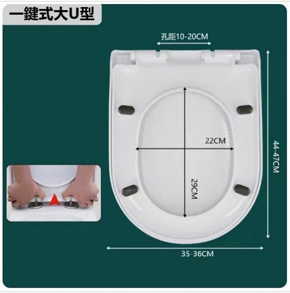 【特價品】廁所板（一鍵式【大U型】加厚防斷裂）