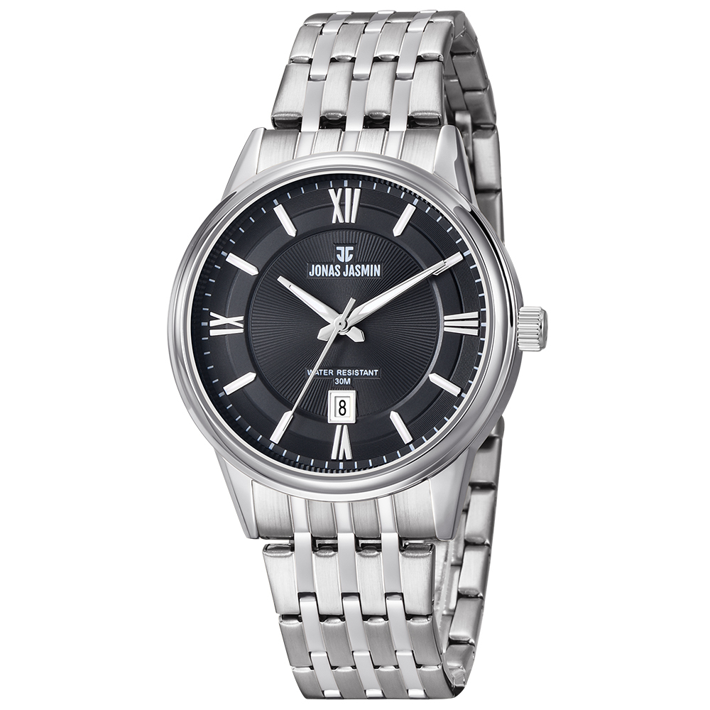 【Jonas Jasmin 喬納斯】JJ-3121L 情侶 對錶 女款 羅馬數字 日期 夜光 指針 刻度 石英 質感 多色 不鏽鋼 手錶-