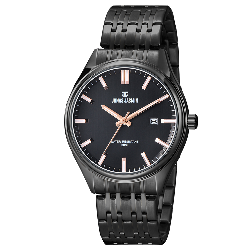 【Jonas Jasmin 喬納斯】JJ-3120M 情侶對錶 男款 時尚 多色 夜光指針刻度 日期顯示 石英 手錶-