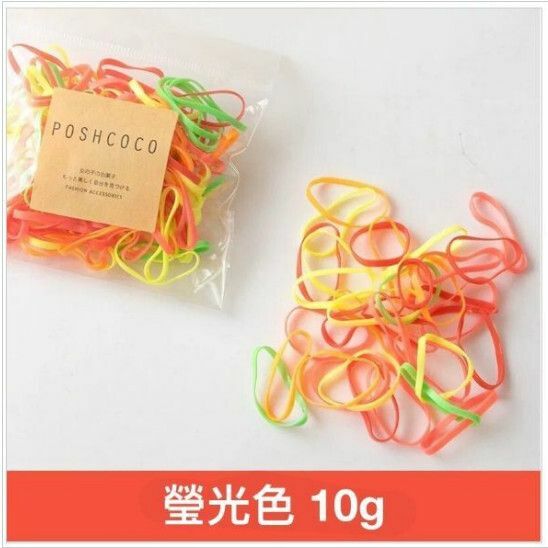  【特價品】兒童一次性高彈性橡皮筋約10g裝（瑩光色）#D892011571
