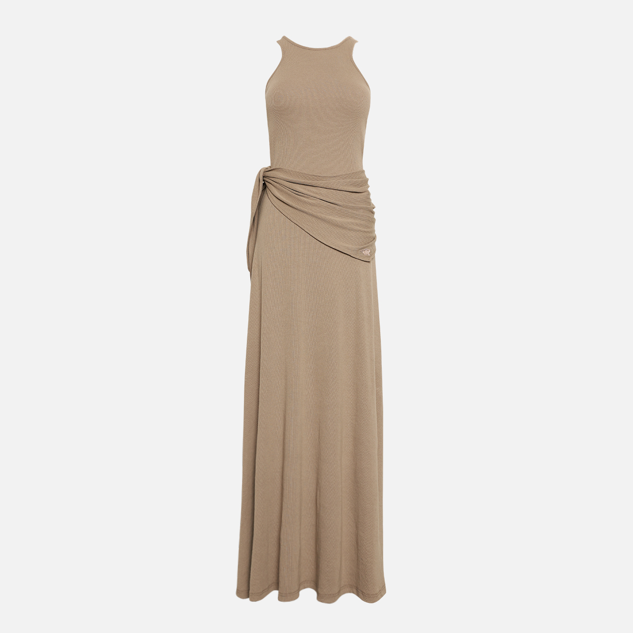 Aged-Washed Bra Dress-Khaki