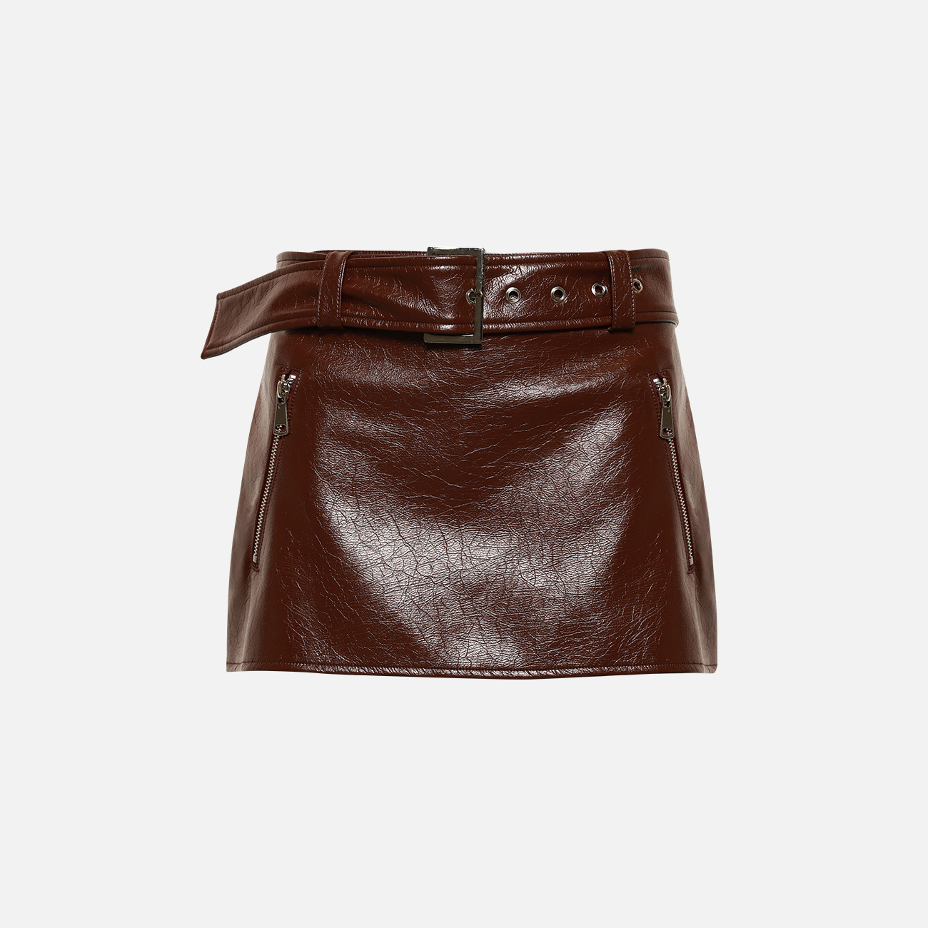 Ancora Red Leather Mini Skort