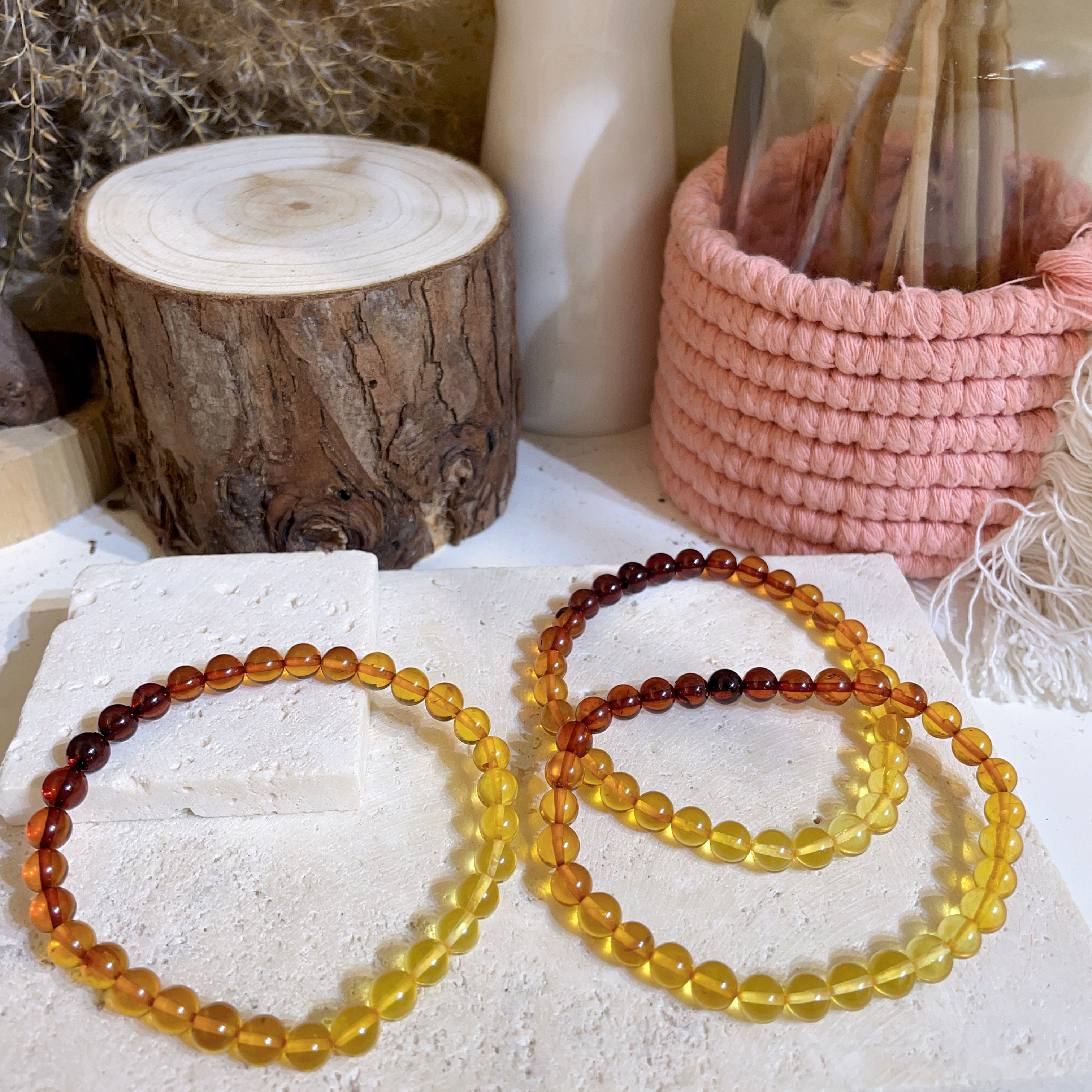 漸變血珀手串 5+mm