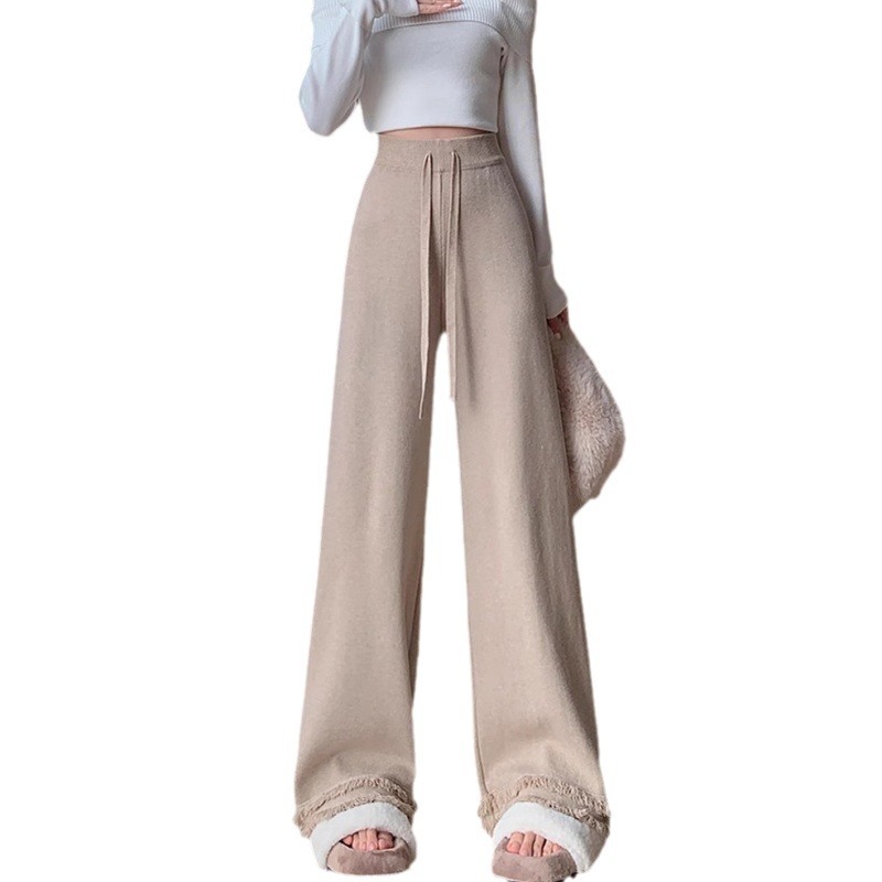 正韓ᴷᴼᴿᴱᴬ 🇰🇷舒適百搭流蘇毛邊針織褲（四色）