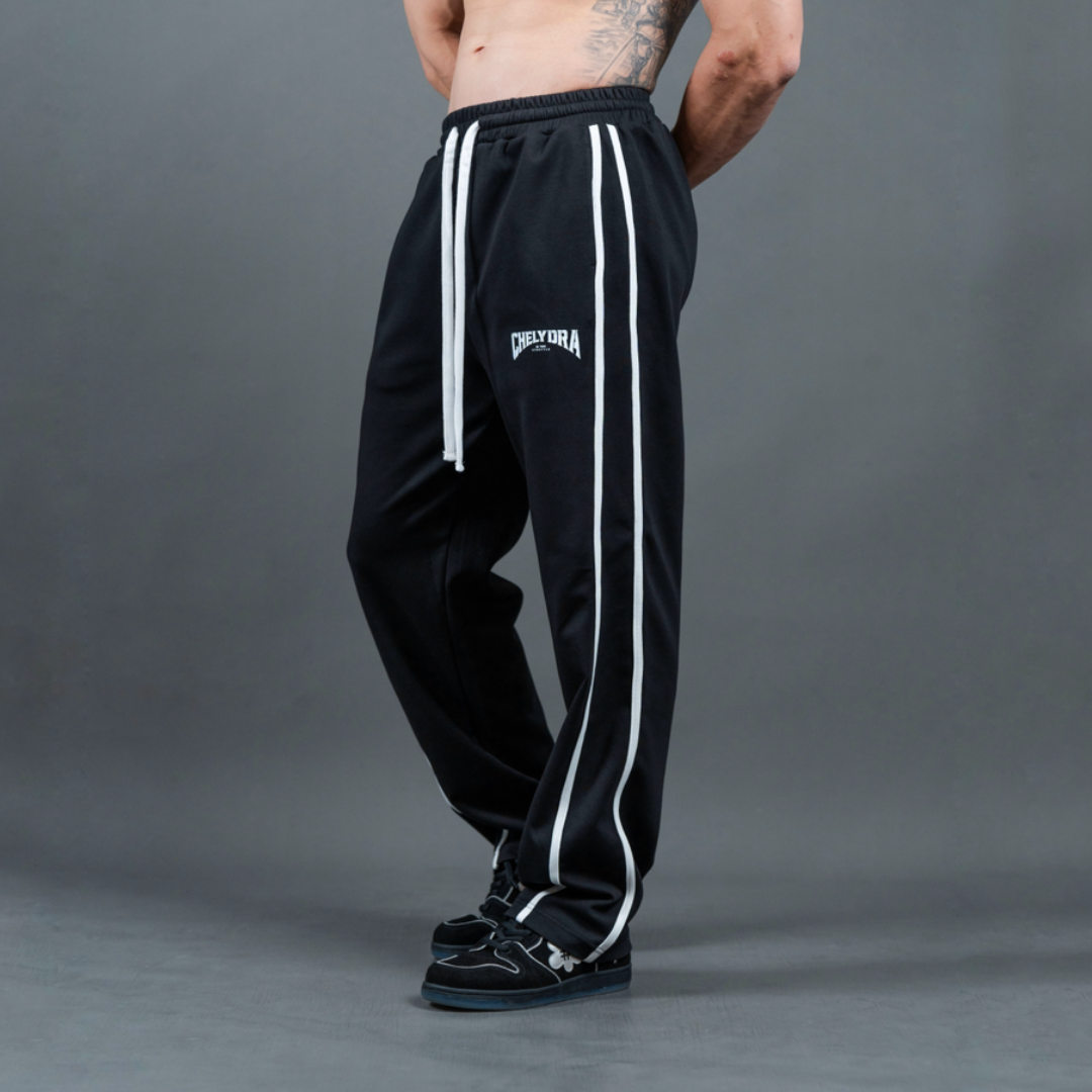 [OP-C] Straight Leg Sweatpants - Black White