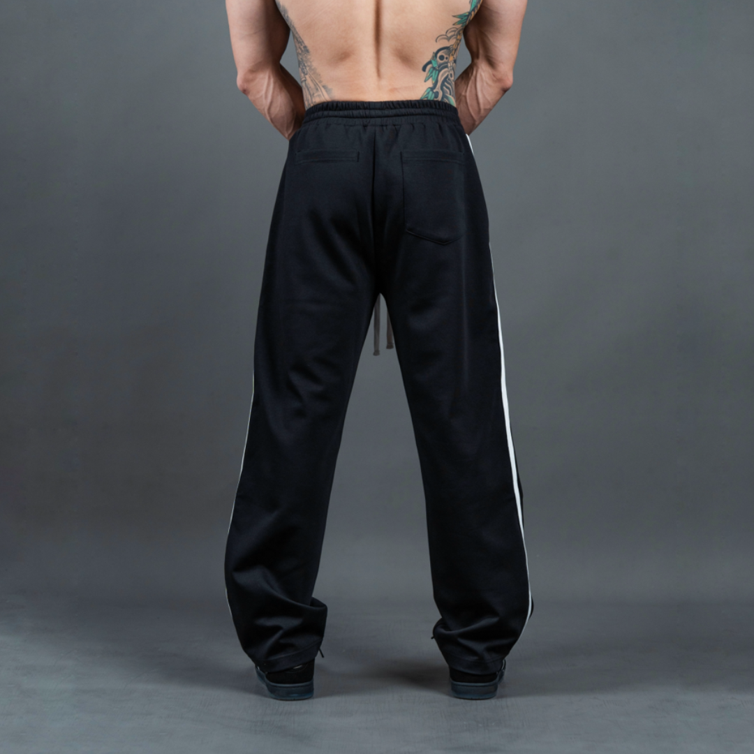 [OP-C] Straight Leg Sweatpants - Black White