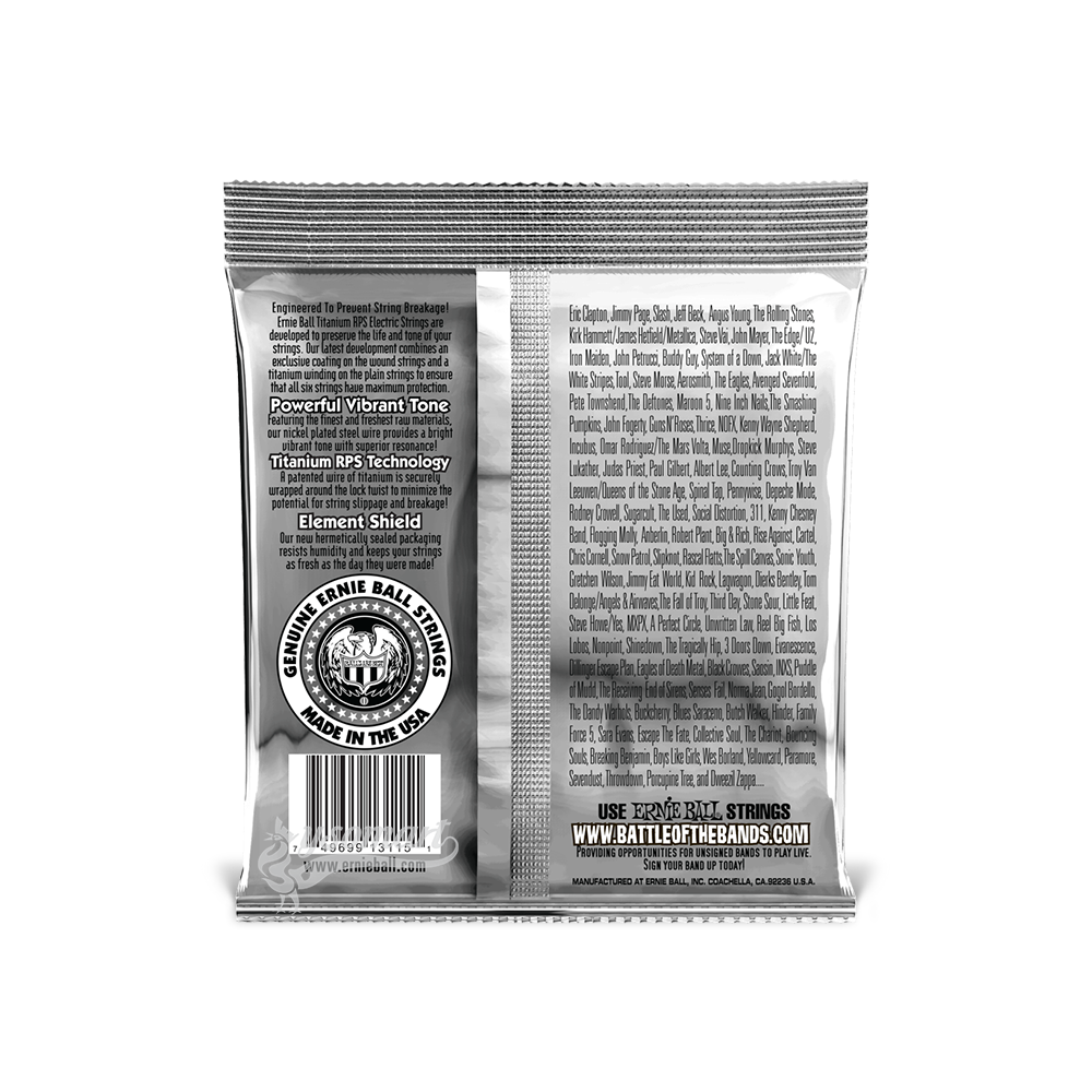 Ernie Ball 電吉他弦 010-052 Skinny Top Heavy Bottom Slinky Coated Titanium RPS 3115