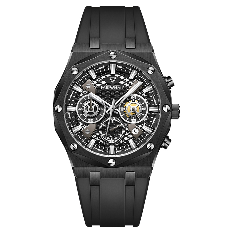 【Mark fairwhale 馬克菲爾】FW-5660 男士個性 時尚潮流 旅遊運動 熊貓 宇宙計型 三眼 夜光 腕錶 手錶 -