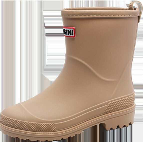  【特價品】時尚中筒防滑雨鞋（卡其色）【38碼】