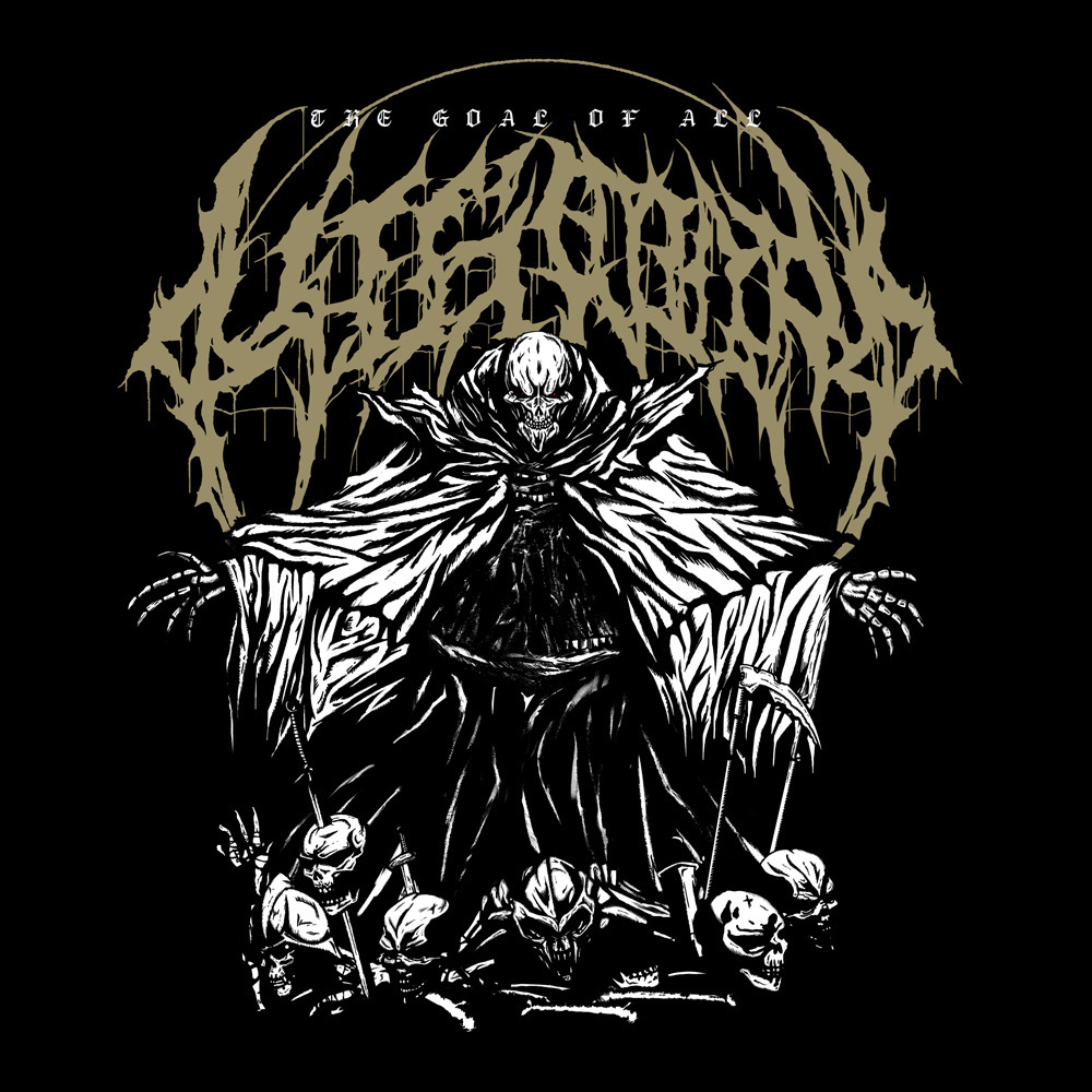 Cospa 1202 “The goal of all life is death 袖ﾘﾌﾞﾛﾝｸﾞｽﾘｰﾌﾞTｼｬﾂ/黑色