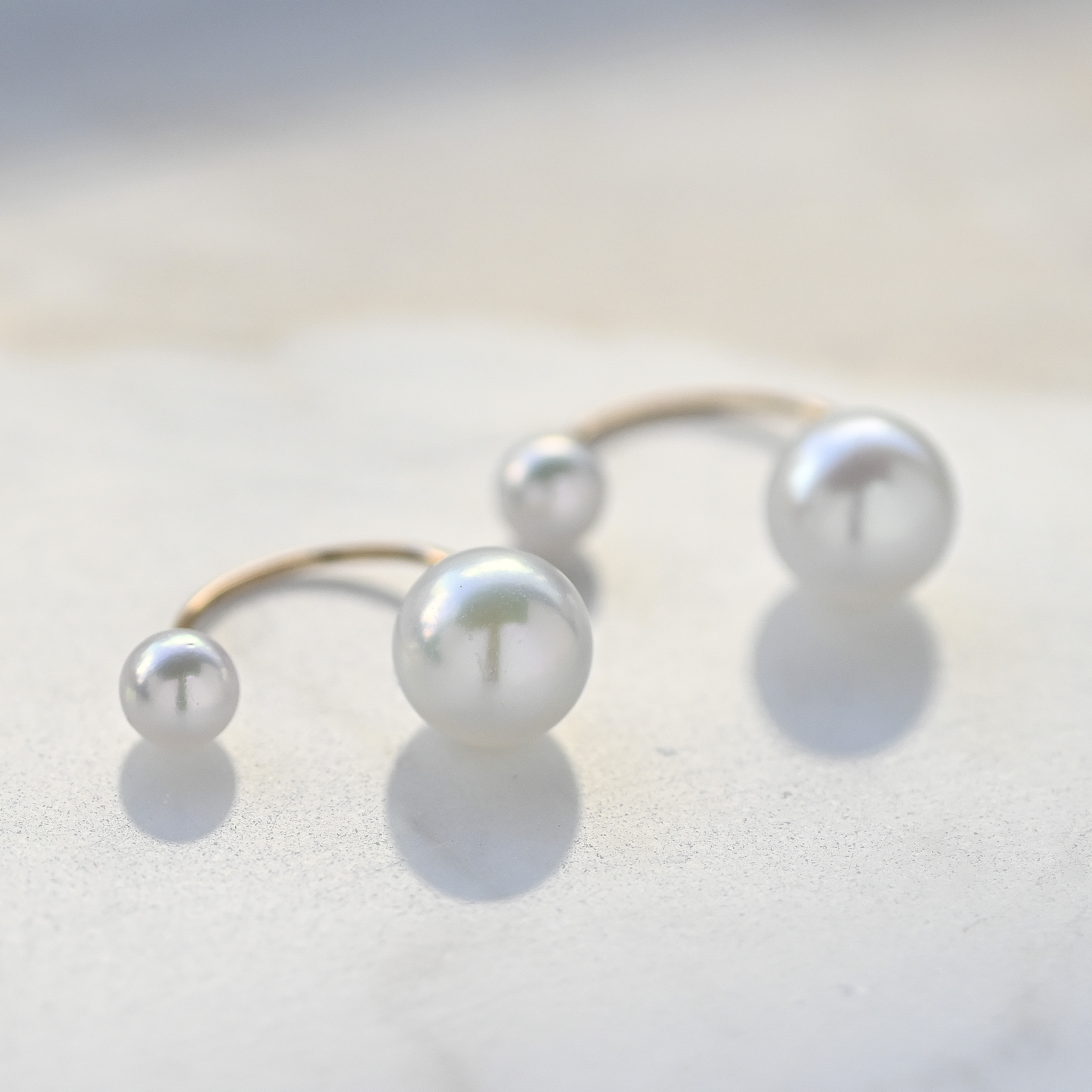 18K Tu Akoya Pearl Diamond Earring