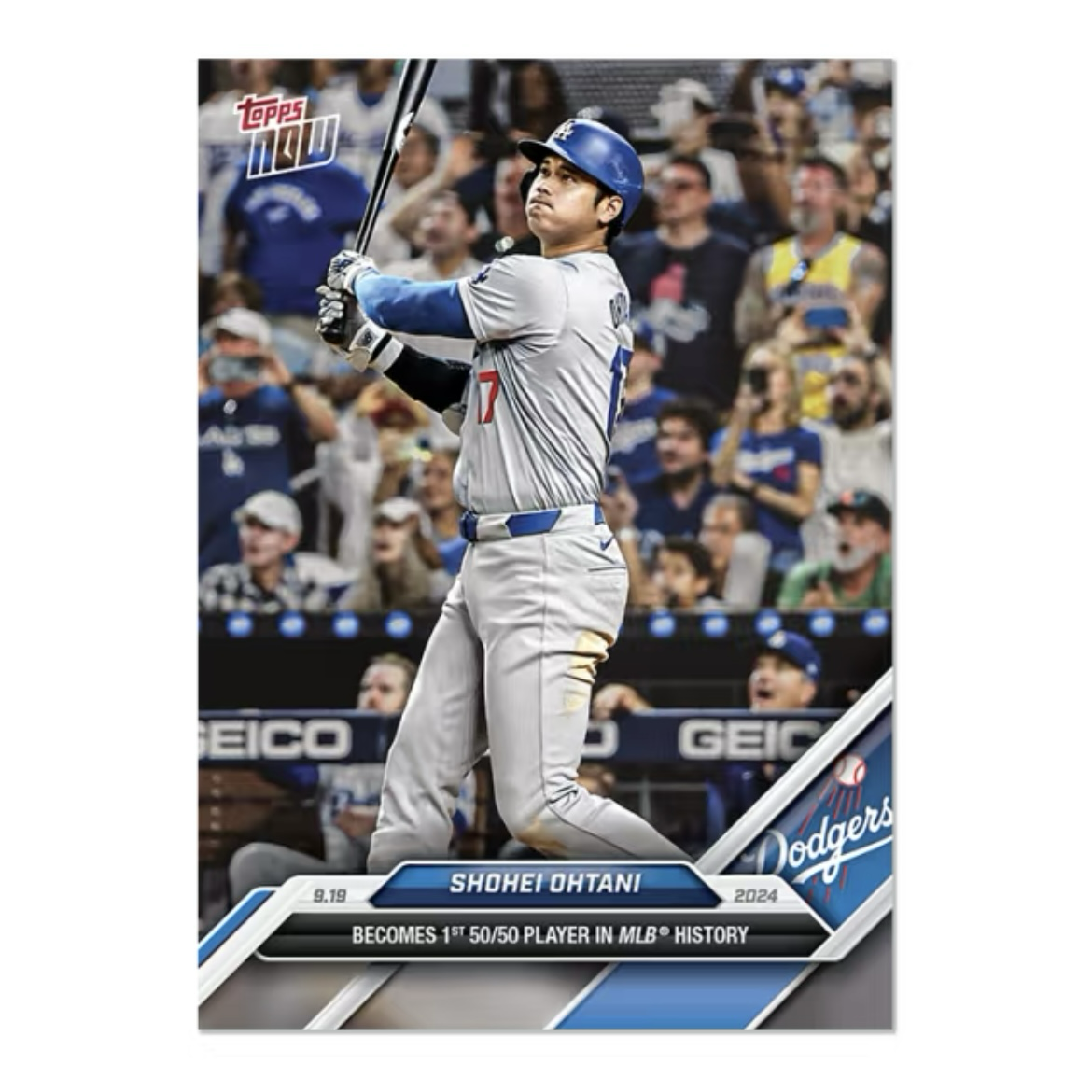 <極限量> Topps Now 大谷翔平 50/50 Club 紀念卡 含原廠一觸式硬卡磚