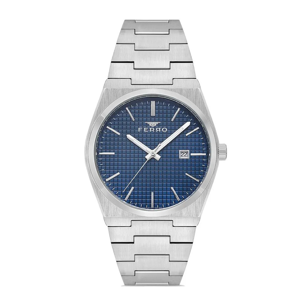 【Ferro】 F11373AWT 商務 質感 夜光指針 帶日期 不鏽鋼 男士 腕錶