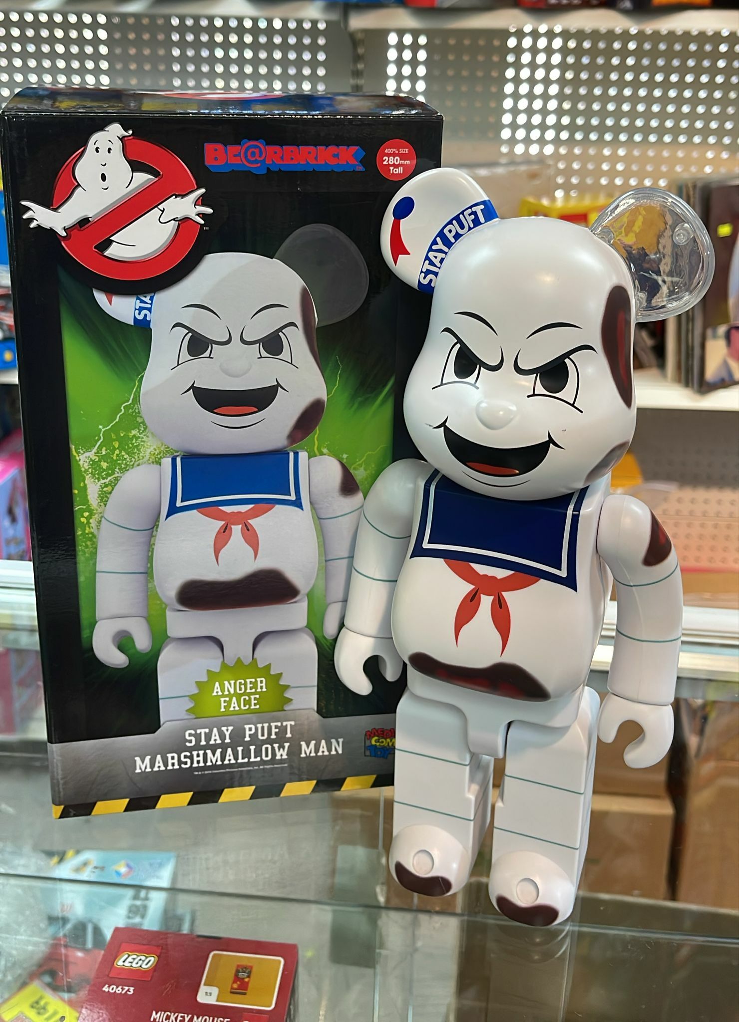 (用家福音系列）95%新 BE@RBRICK Stay Puft Marshmallow Man Anger Face 400％ B(14)