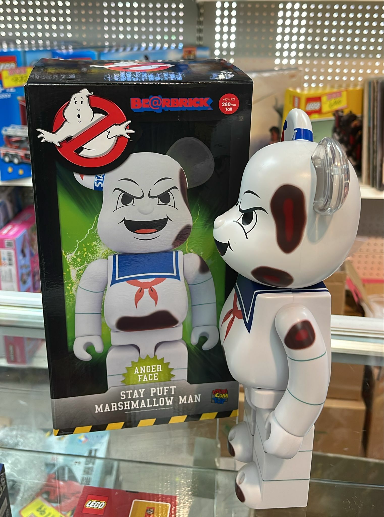 (用家福音系列）95%新 BE@RBRICK Stay Puft Marshmallow Man Anger Face 400％ B(14)