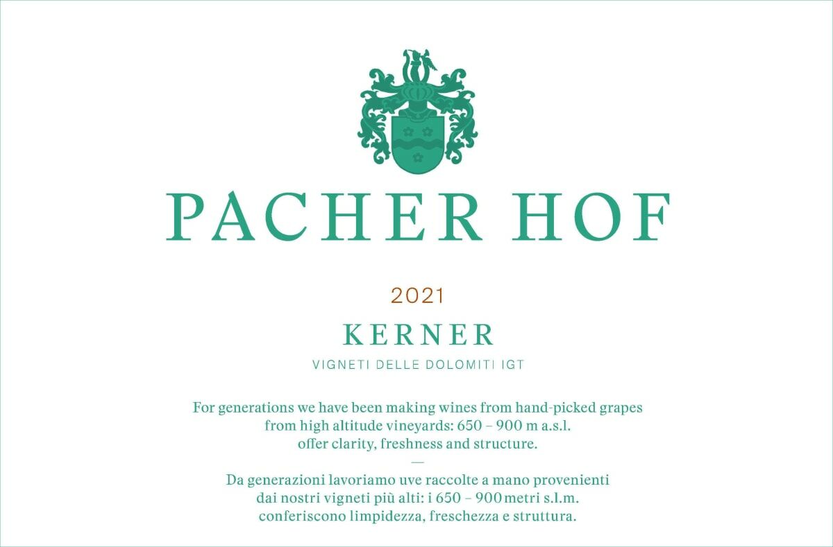 Pacher Hof Alto Adige Valle Isarco Kerner 2021 (RP92)