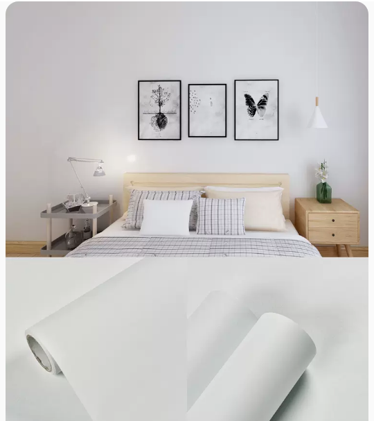 【特價品】自粘防水壁紙（啞光白色）（長3米*寬60cm  陳列品 有小瑕疵 介意勿拍）