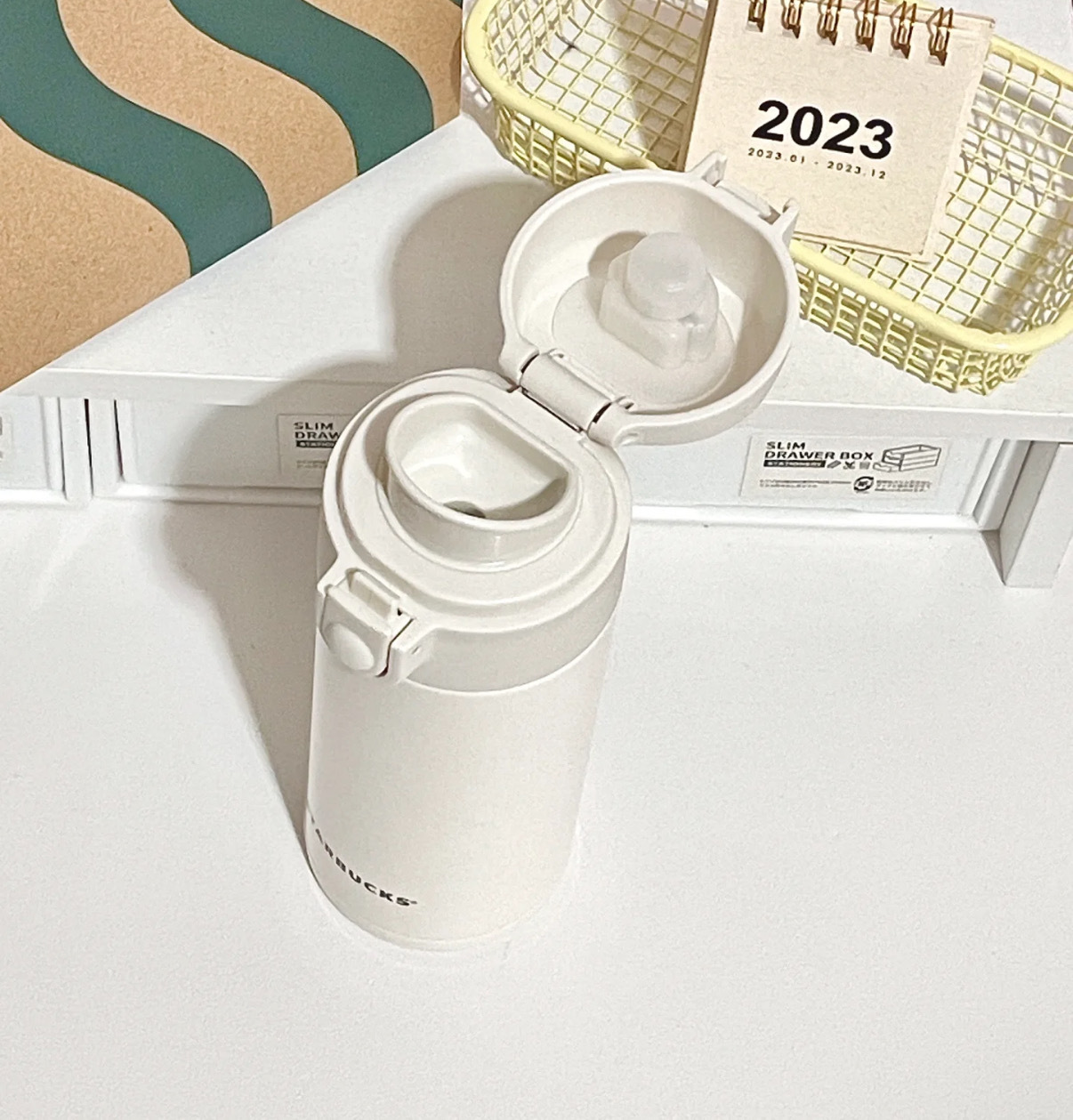 STARBUCKS 星巴克 象牙白 保溫瓶 355ML