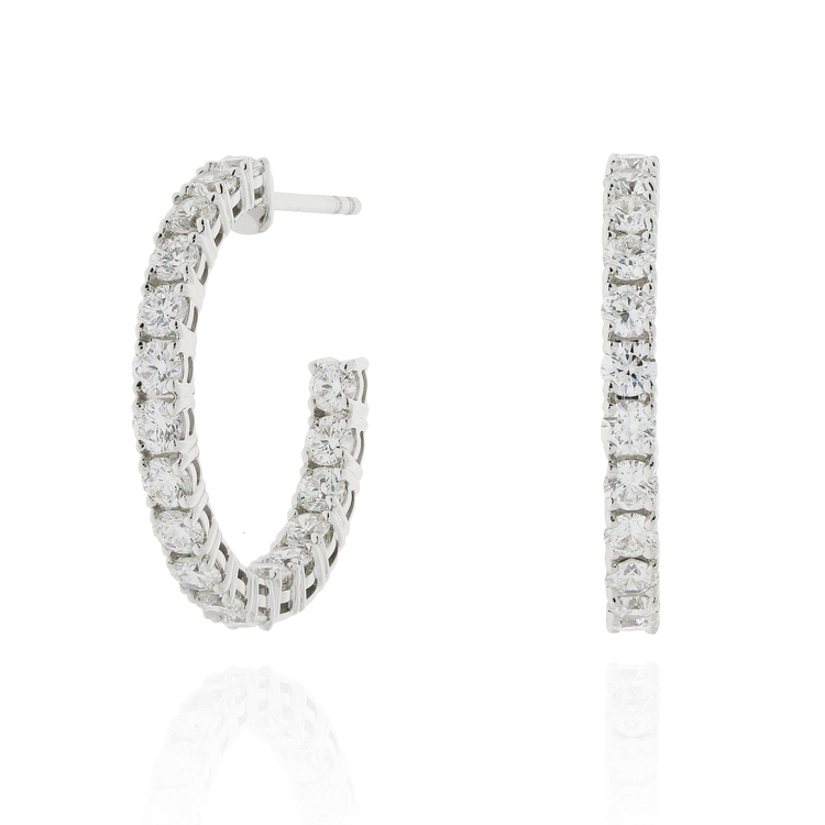 18KW Diamond Loop Earrings