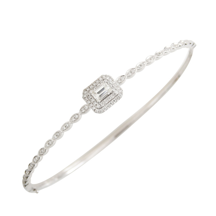 祖母綠切割鑽石手鐲