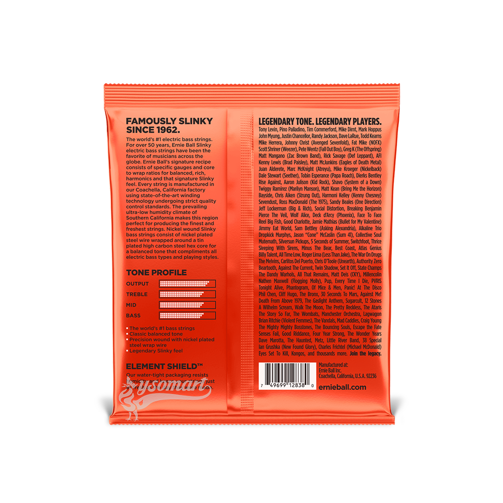 Ernie Ball 電貝斯六弦套弦 032-130 Slinky Long Scale 2838
