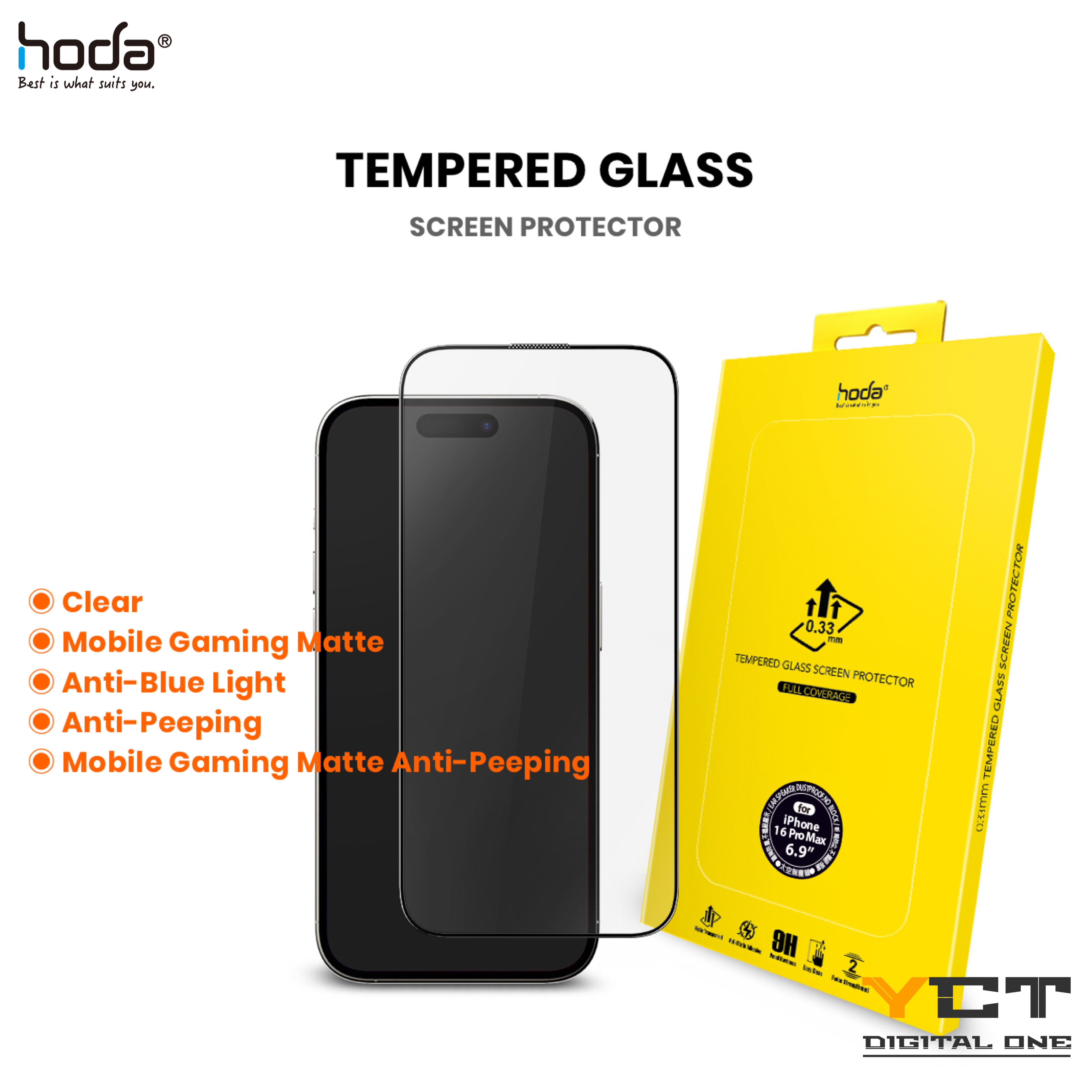 Hoda iPhone 系列9H强化玻璃保護貼