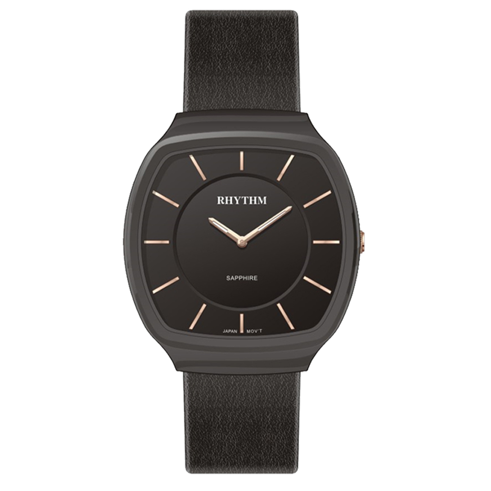 【Rhythm 麗聲】設計風格時尚藍寶石玻璃鏡面穿搭經典錶-C1302L-