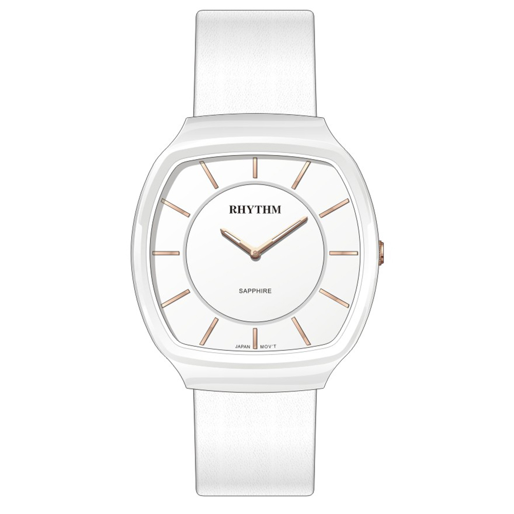 【Rhythm 麗聲】設計風格時尚藍寶石玻璃鏡面穿搭經典錶-C1302L-