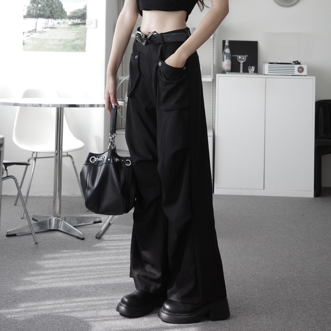 歐美工裝直筒褲