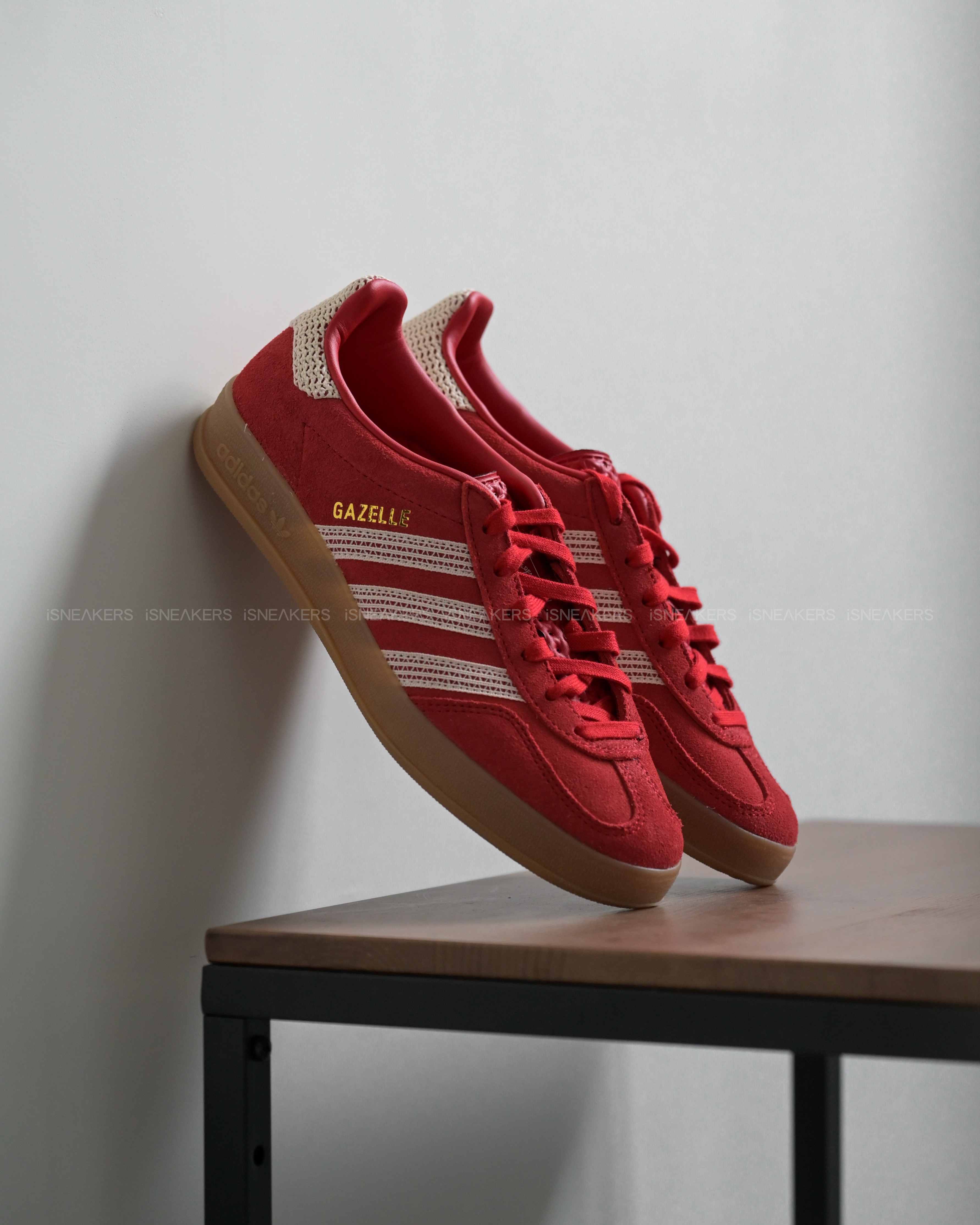 iSNEAKERS｜Adidas Gazelle Indoor "Better Scarlet Wonder White" 紅白編織  JI2756