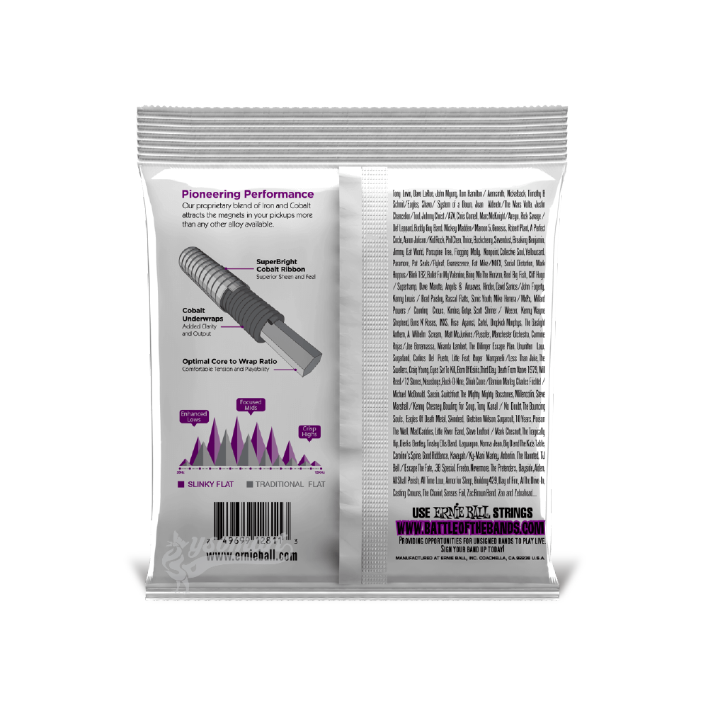 Ernie Ball 平滑電貝斯弦 055-110 Power Slinky Flatwound 2811