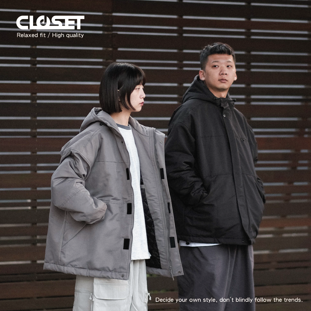 "現貨" D.CLOSET 厚磅鋪棉斜口袋外套