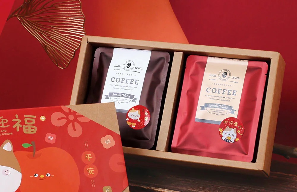 禮品貼紙 春節 喵喵得意 75枚*2包 3*3cm【01-71503008】