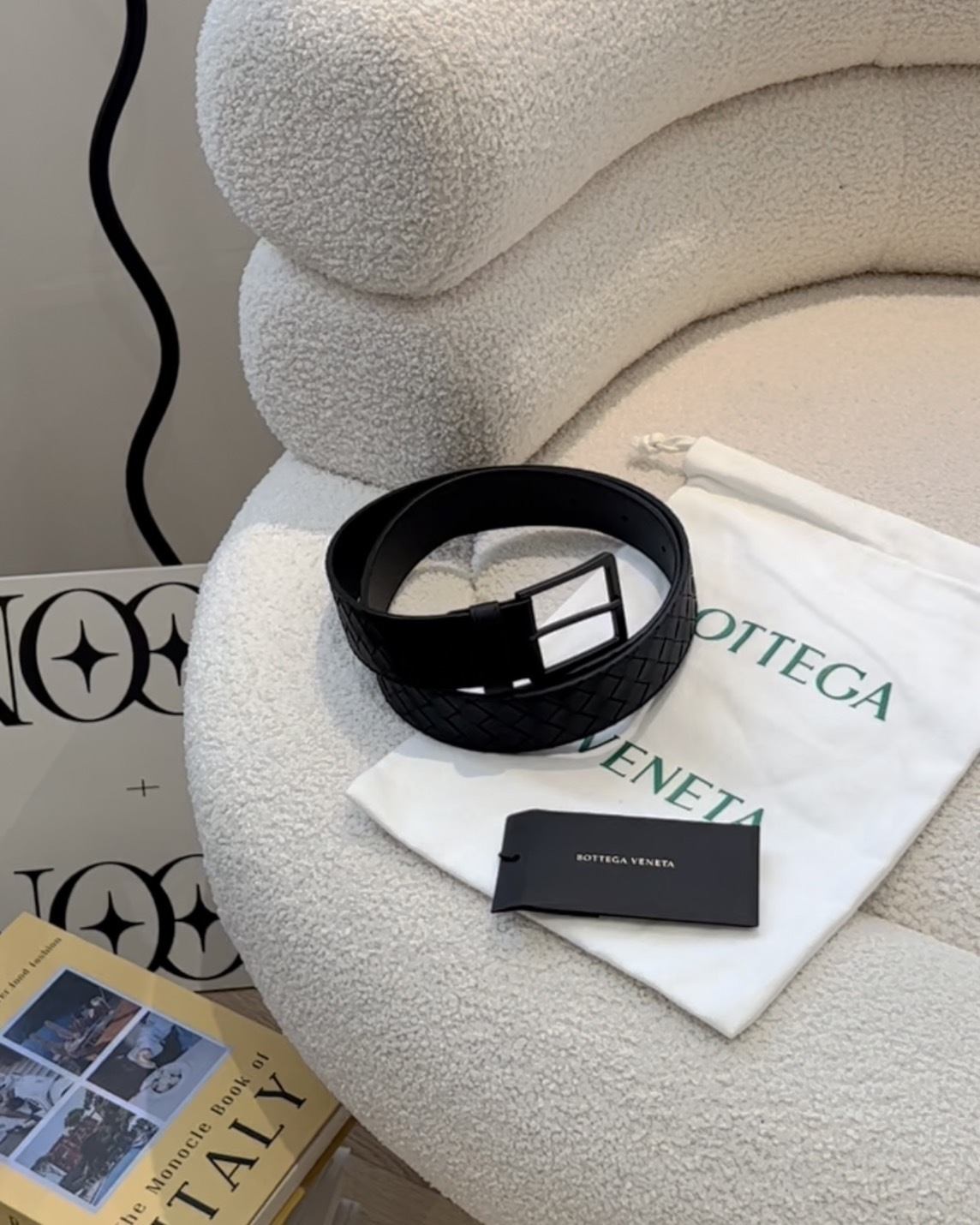 BV｜編織皮帶 全黑色