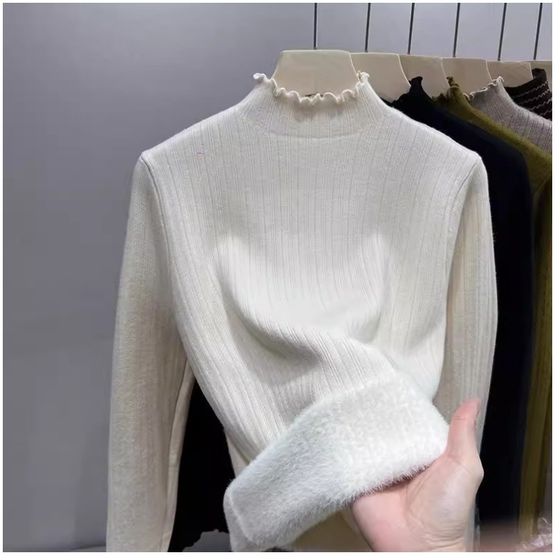 ᴷᴼᴿᴱᴬ 正韓🇰🇷<現貨> 高領羅紋內刷毛絨打底上衣（四色）