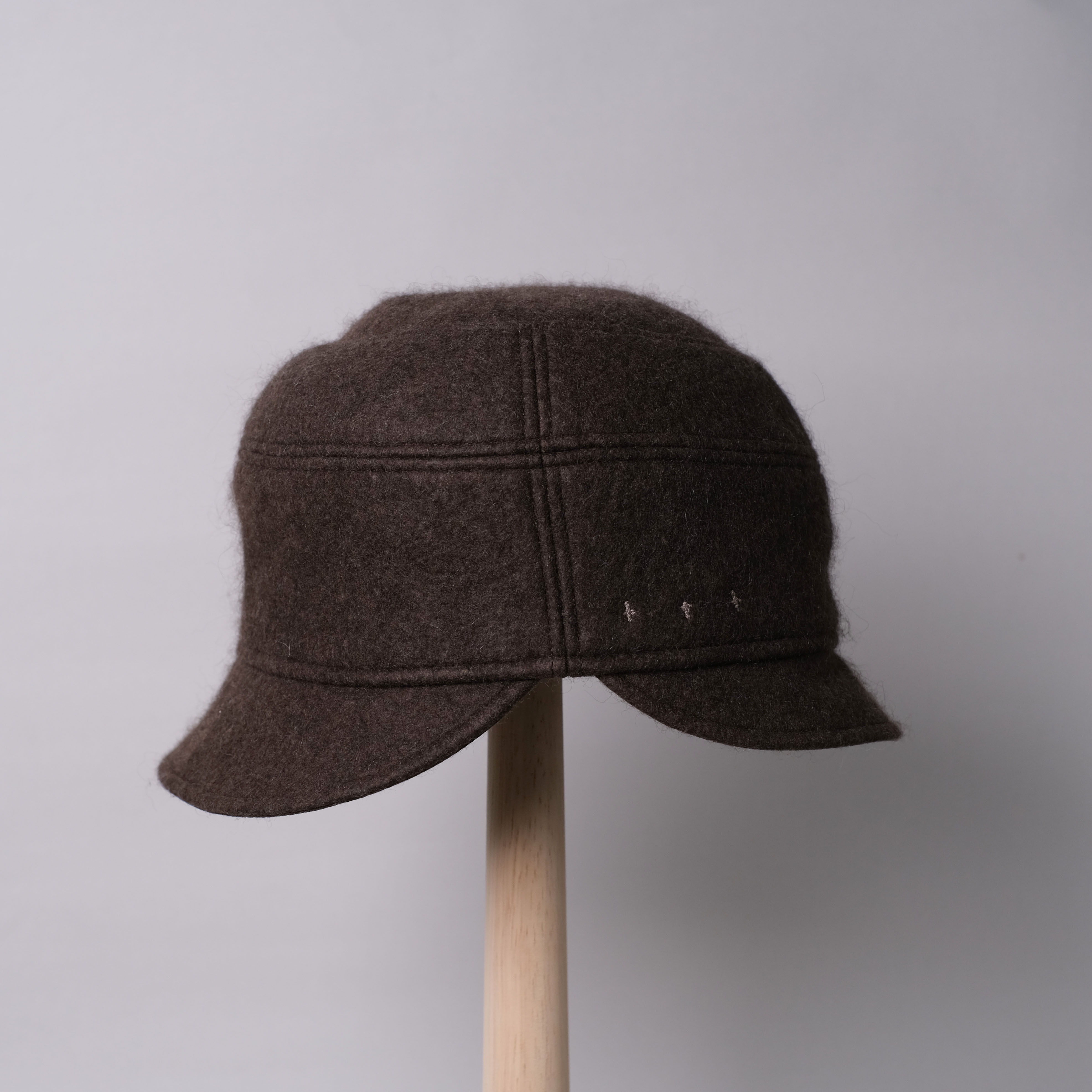 犛牛絨毛氈前後帽 - 咖啡色｜中國藏區