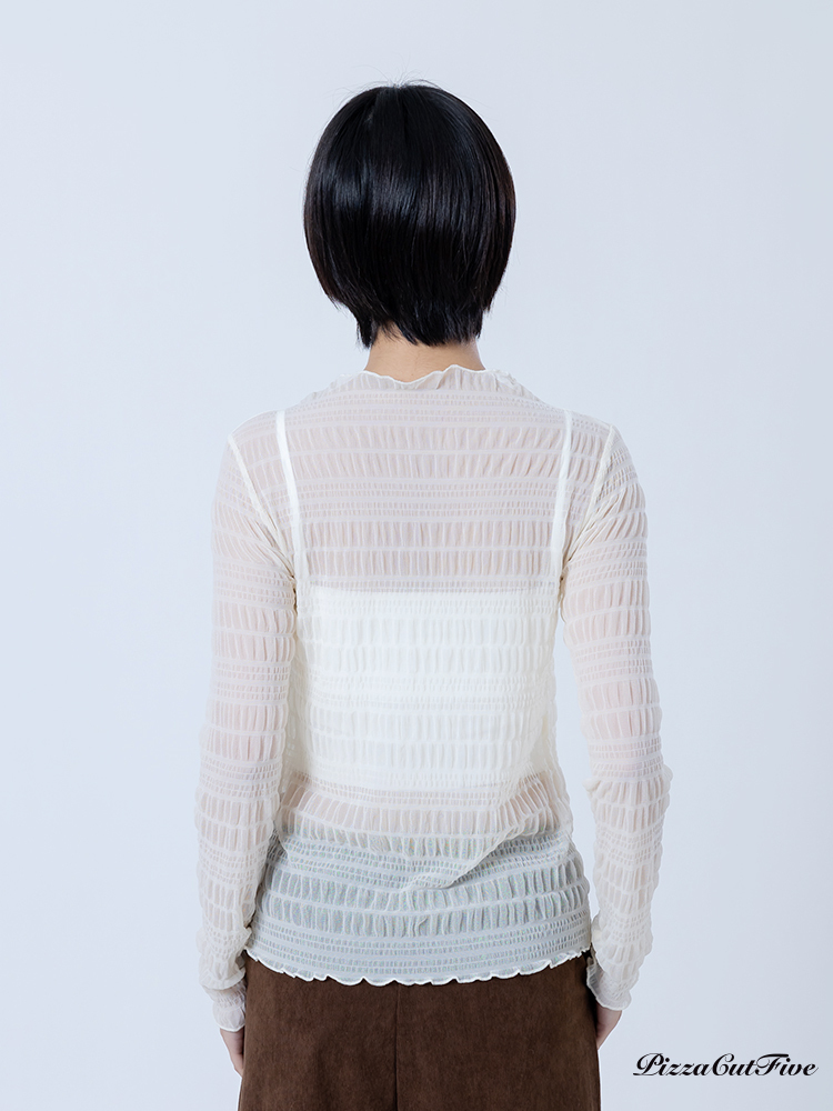 雲朵透膚長袖上衣 PizzaCutFive PCF253403033