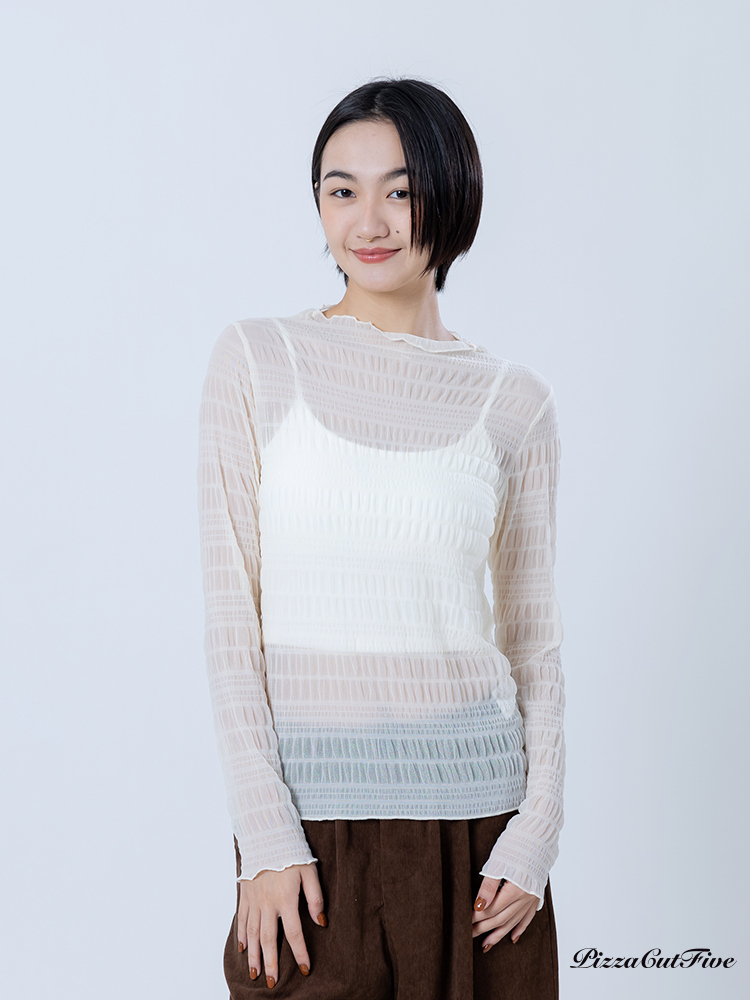 雲朵透膚長袖上衣 PizzaCutFive PCF253403033
