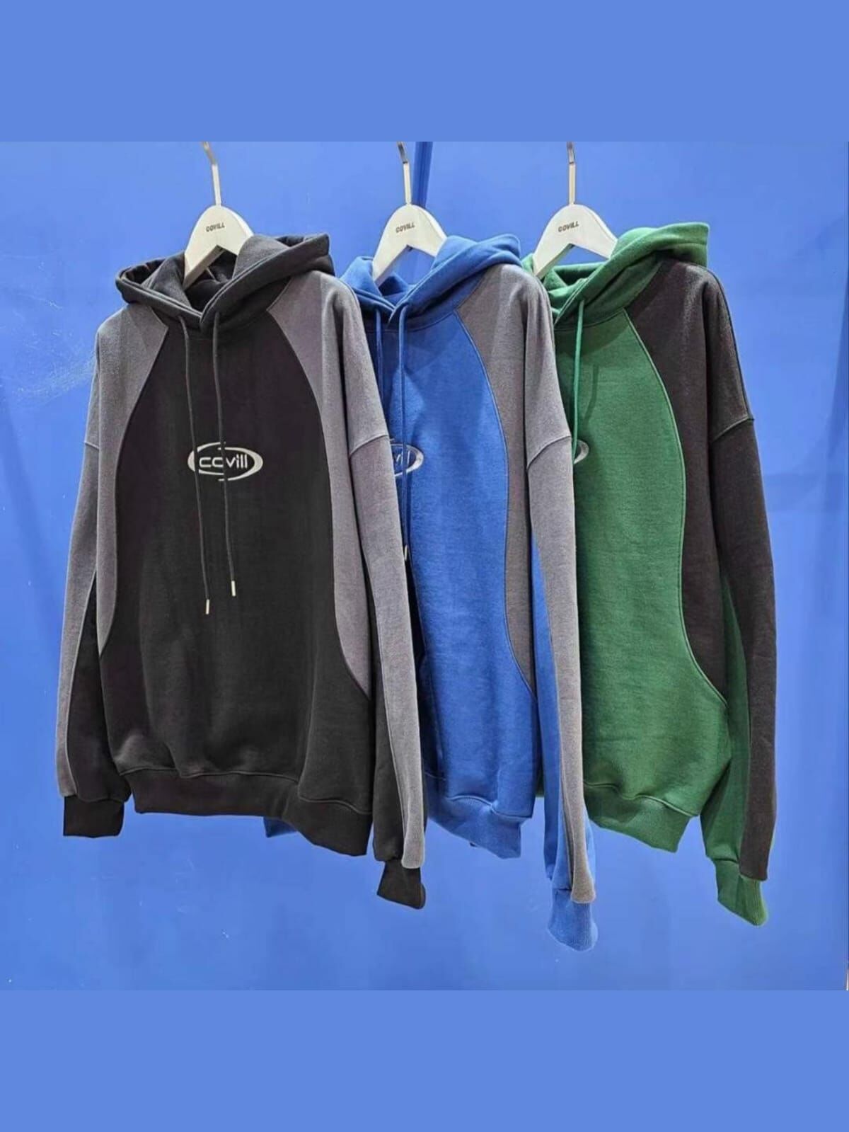 拼色英文字連帽衛衣 COVILL-146T