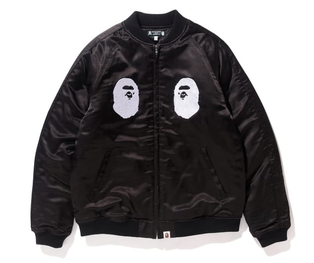 MASTERMIND JAPAN x BAPE SILK BOMBER SOUVENIR JACKET