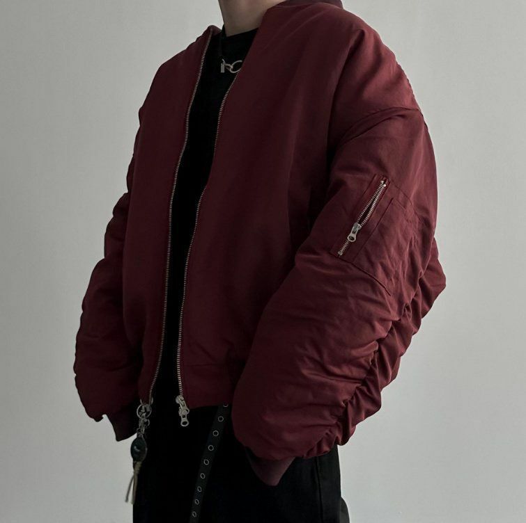 淨色拉鍊外套(夾棉) BY ATTENTION-307JK