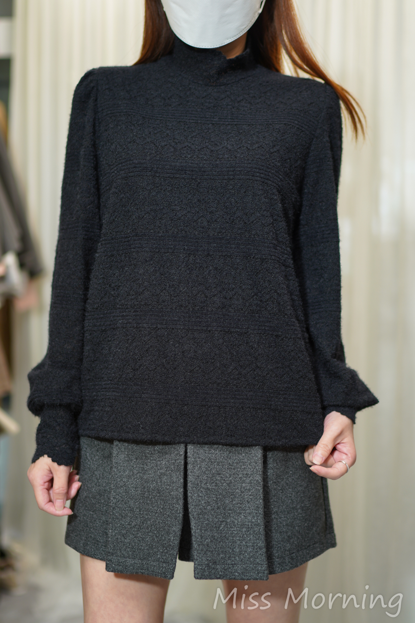 薄絨底內里彈彈Lace款上衣(14325)