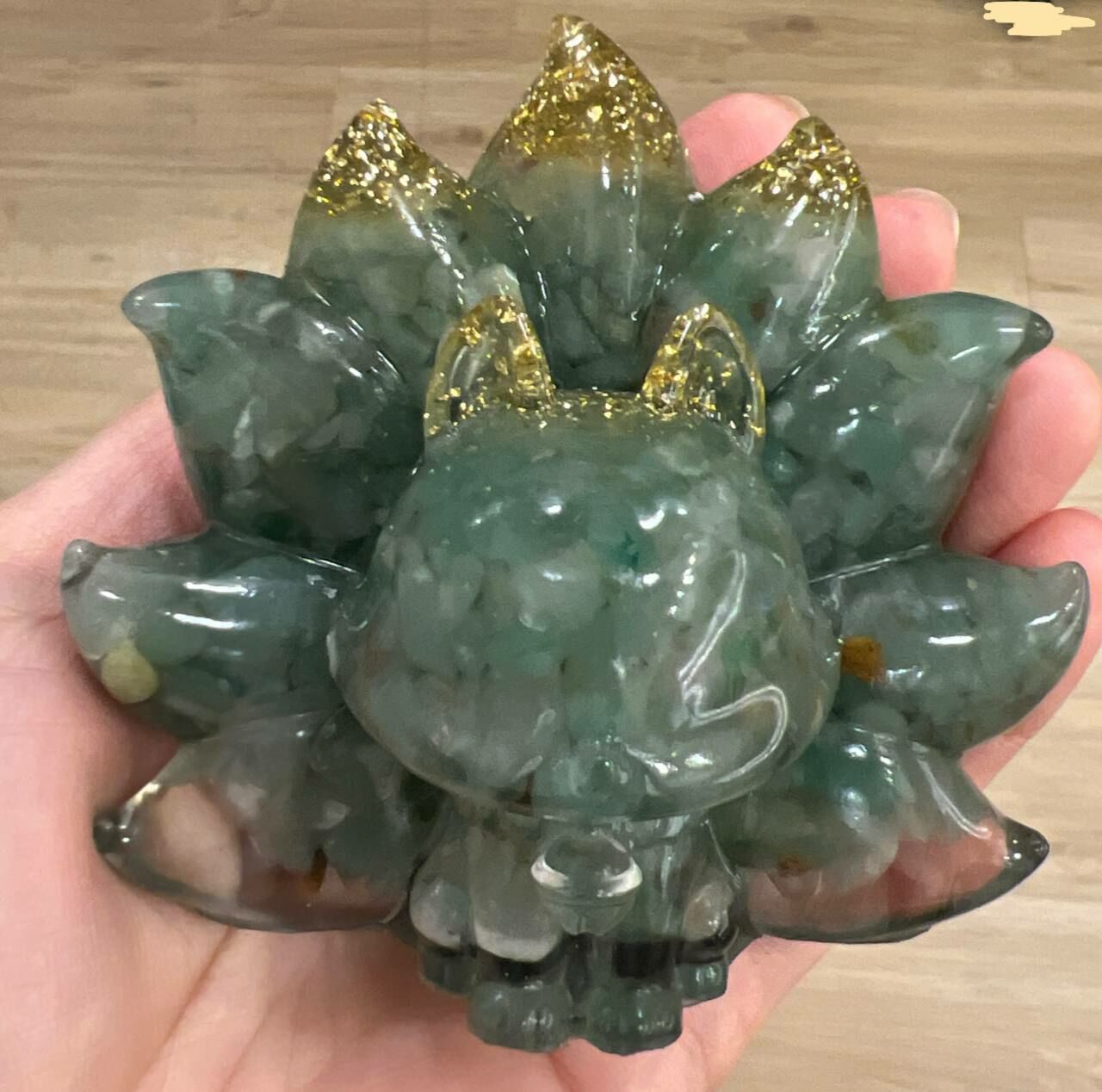 [S] GEMZ & CO MNTF AVENTURINE NINE TAILED FOX WITH GOLD GLITTER, V227 (V227)