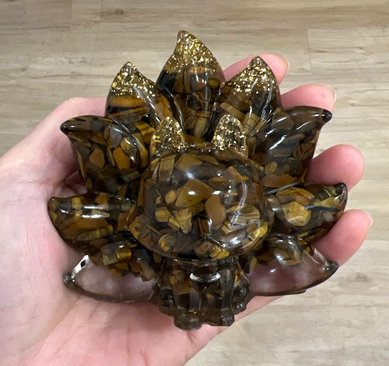 [S] GEMZ & CO MNTF TIGER’S EYE NINE TAILED FOX WITH GOLD GLITTER, V228 (V228)