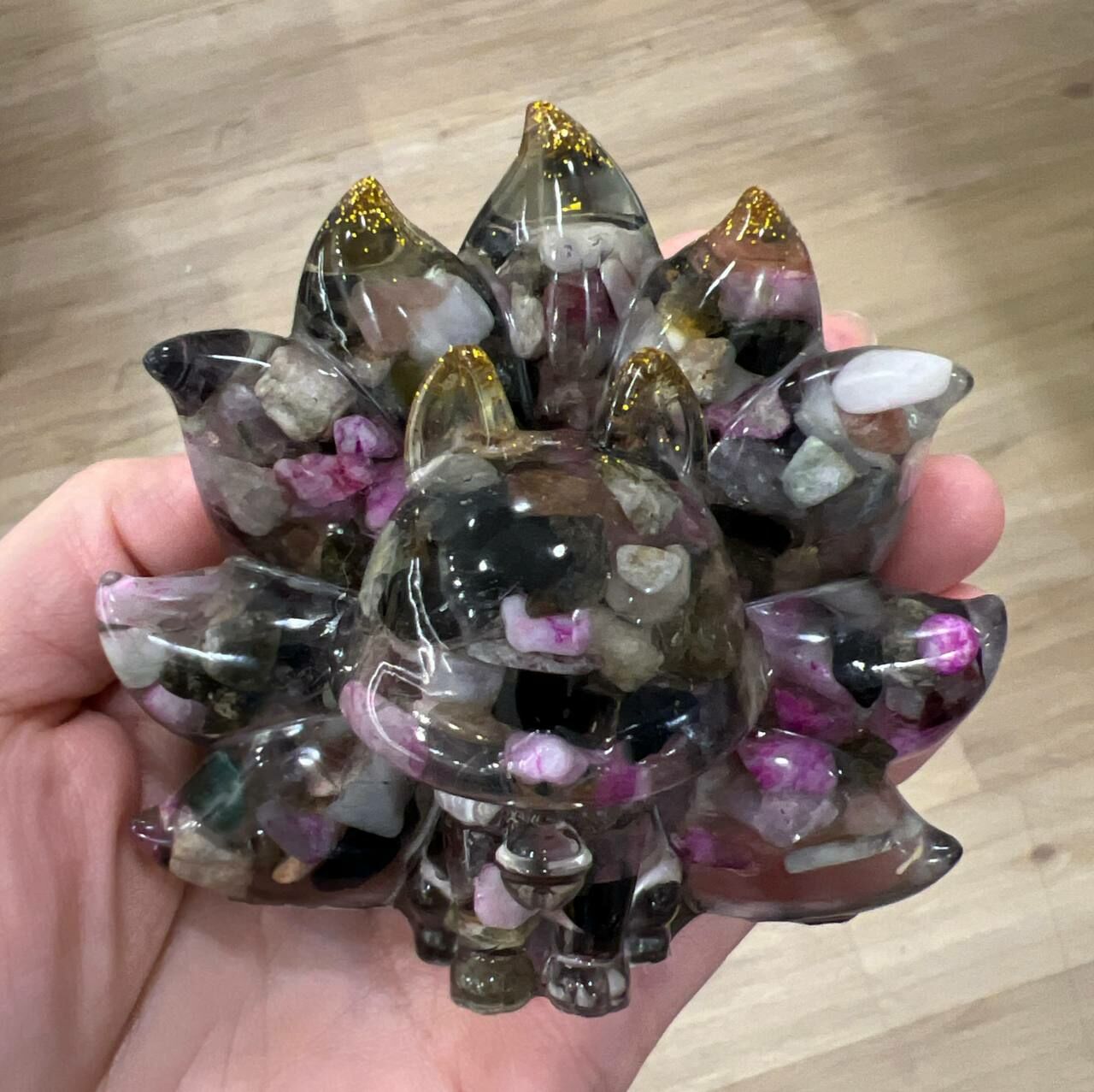 [S] GEMZ & CO MNTF TOURMALINE NINE TAILED FOX WITH GOLD GLITTER, V232 (V232)