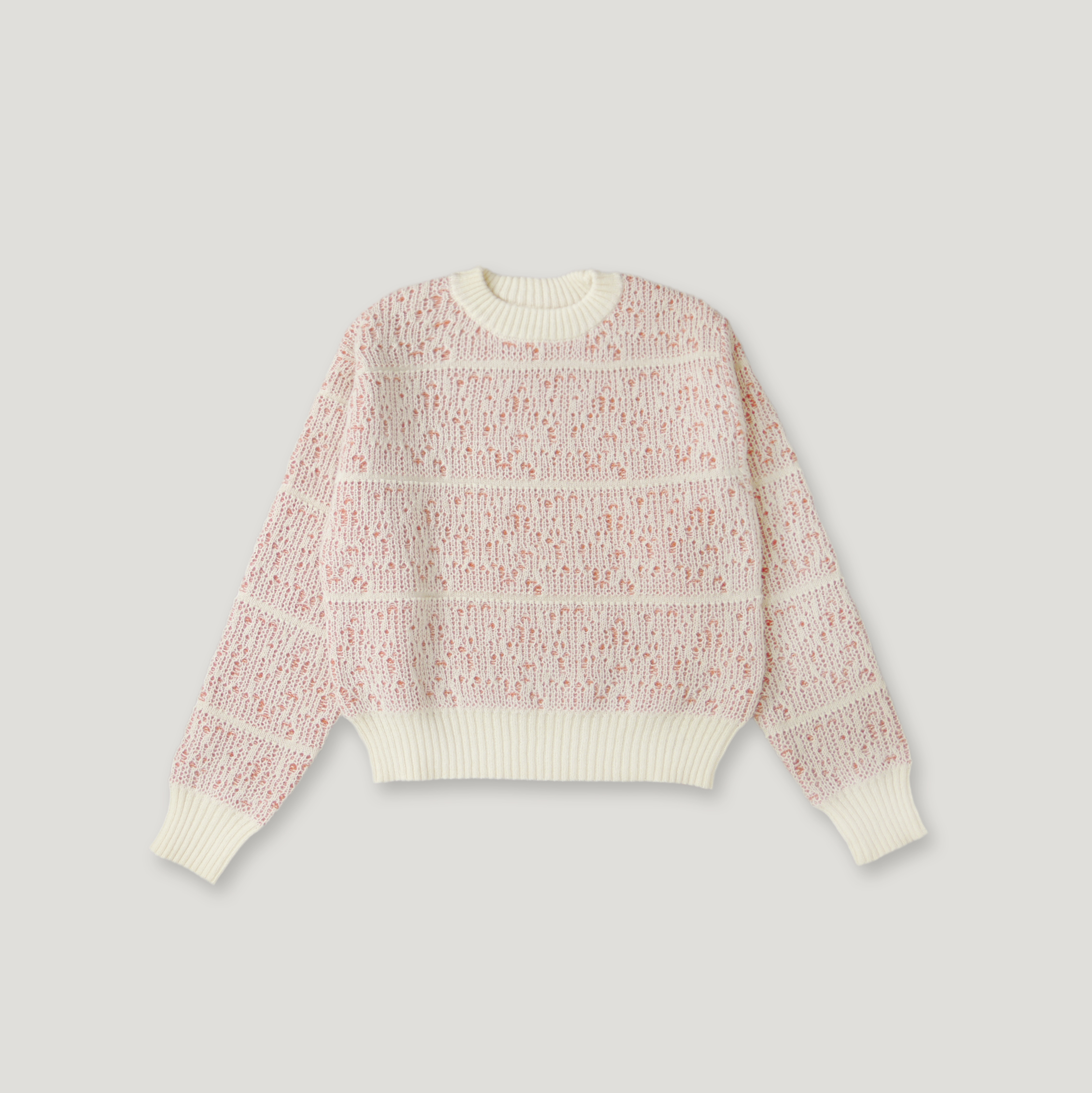 J.P.L. 圓領破損雙色針織短版毛衣 ╭ 2色 ╮