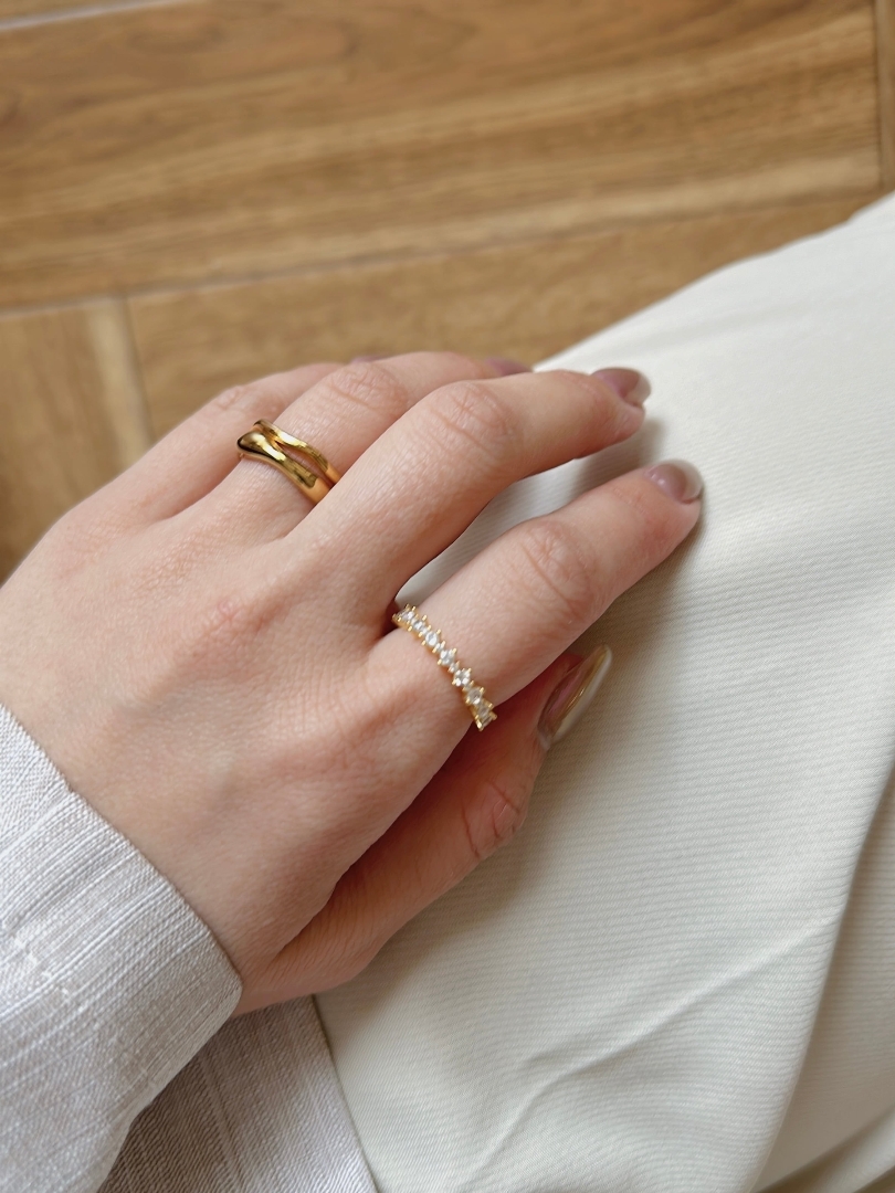 S925 sparkling zircon ring